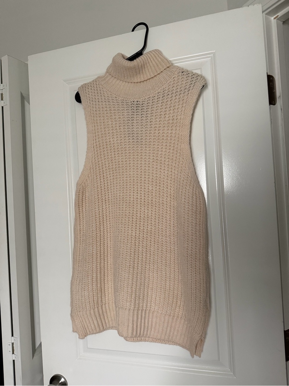 ASOS Cream Sleeveless Turtleneck Sweater Vest